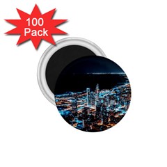 Aerial Photography Of Lighted High Rise Buildings 1 75  Magnets (100 Pack)  by Modalart