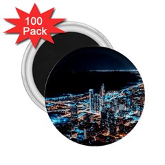 Aerial Photography Of Lighted High Rise Buildings 2 25  Magnets (100 Pack)  by Modalart