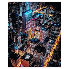 Aerial Photo Of Cityscape At Night Drawstring Bag (small) by Modalart