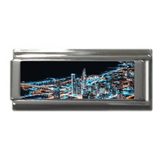 Aerial Photography Of Lighted High Rise Buildings Superlink Italian Charm (9mm) by Modalart