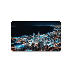 Aerial Photography Of Lighted High Rise Buildings Magnet (name Card) by Modalart