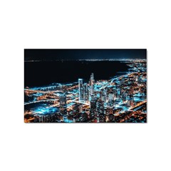 Aerial Photography Of Lighted High Rise Buildings Sticker Rectangular (100 Pack) by Modalart