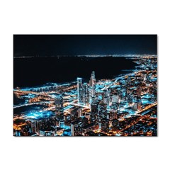 Aerial Photography Of Lighted High Rise Buildings Sticker A4 (10 Pack) by Modalart