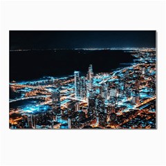 Aerial Photography Of Lighted High Rise Buildings Postcards 5  X 7  (pkg Of 10) by Modalart