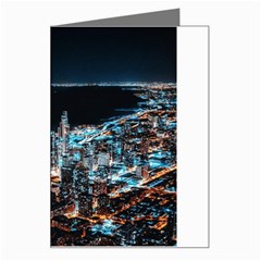 Aerial Photography Of Lighted High Rise Buildings Greeting Card by Modalart