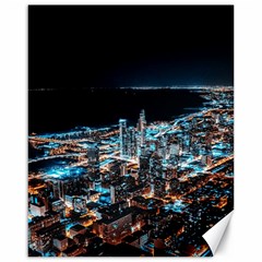 Aerial Photography Of Lighted High Rise Buildings Canvas 16  X 20  by Modalart