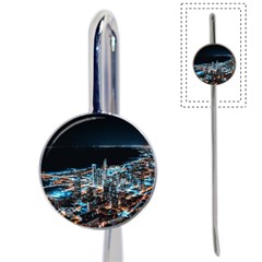 Aerial Photography Of Lighted High Rise Buildings Book Mark by Modalart