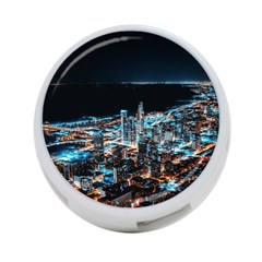 Aerial Photography Of Lighted High Rise Buildings 4-port Usb Hub (two Sides) by Modalart