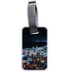 Aerial Photography Of Lighted High Rise Buildings Luggage Tag (two sides) Front