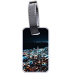 Aerial Photography Of Lighted High Rise Buildings Luggage Tag (two sides) Back