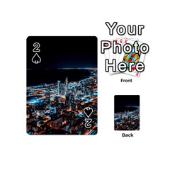 Aerial Photography Of Lighted High Rise Buildings Playing Cards 54 Designs (mini) by Modalart