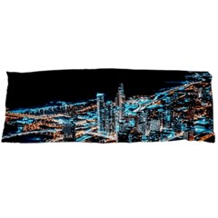 Aerial Photography Of Lighted High Rise Buildings Body Pillow Case (dakimakura) by Modalart