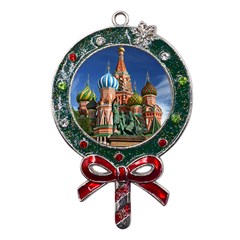 Saint Basil S Cathedral Metal X mas Lollipop With Crystal Ornament by Modalart