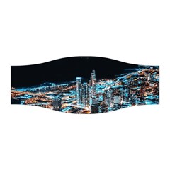 Aerial Photography Of Lighted High Rise Buildings Stretchable Headband by Modalart