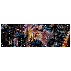 Aerial Photo Of Cityscape At Night Banner And Sign 9  X 3  by Modalart