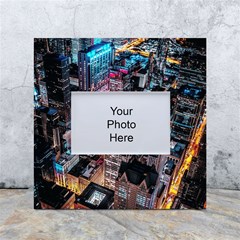 Aerial Photo Of Cityscape At Night White Box Photo Frame 4  X 6  by Modalart