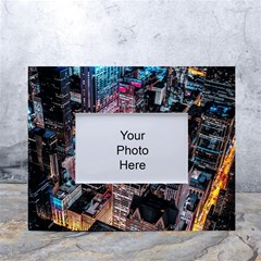 Aerial Photo Of Cityscape At Night White Tabletop Photo Frame 4 x6  by Modalart