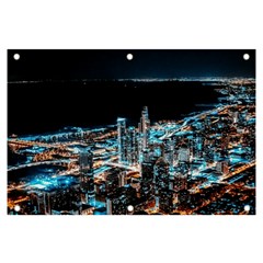 Aerial Photography Of Lighted High Rise Buildings Banner And Sign 6  X 4  by Modalart