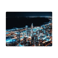 Aerial Photography Of Lighted High Rise Buildings Premium Plush Fleece Blanket (mini) by Modalart