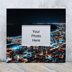 Aerial Photography Of Lighted High Rise Buildings White Wall Photo Frame 5  X 7  by Modalart