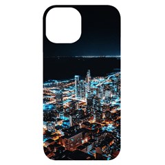 Aerial Photography Of Lighted High Rise Buildings Iphone 14 Black Uv Print Case by Modalart