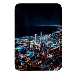 Aerial Photography Of Lighted High Rise Buildings Rectangular Glass Fridge Magnet (4 Pack) by Modalart