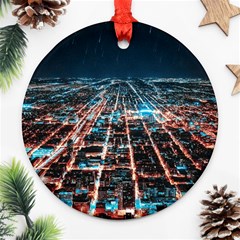 Aerial Shot Of Buildings Ornament (round) by Modalart