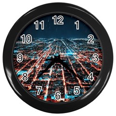 Aerial Shot Of Buildings Wall Clock (black) by Modalart