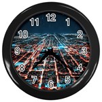 Aerial Shot Of Buildings Wall Clock (Black) Front