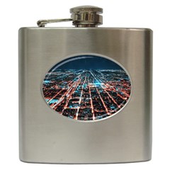 Aerial Shot Of Buildings Hip Flask (6 Oz) by Modalart