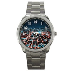 Aerial Shot Of Buildings Sport Metal Watch by Modalart