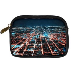 Aerial Shot Of Buildings Digital Camera Leather Case by Modalart