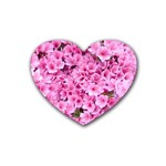 Beautiful tree flowers Rubber Heart Coaster (4 pack) Front