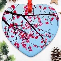 Beautiful Tree Flowers Heart Ornament (two Sides) by 1212