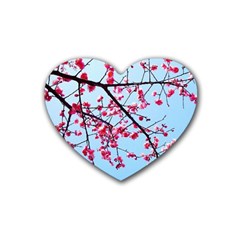 Beautiful Tree Flowers Rubber Coaster (heart) by 1212