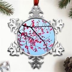 Beautiful Tree Flowers Metal Small Snowflake Ornament by 1212