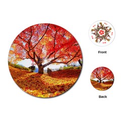 Beautiful Tree Flowers Playing Cards Single Design (round) by 1212