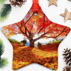 Beautiful Tree Flowers Star Ornament (two Sides)