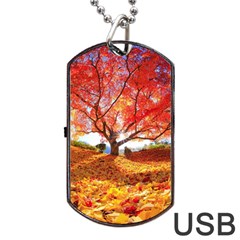 Beautiful Tree Flowers Dog Tag Usb Flash (one Side) by 1212