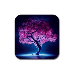 Beautiful Tree Flowers Rubber Square Coaster (4 Pack) by 1212