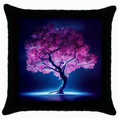 Beautiful Tree Flowers Throw Pillow Case (black) by 1212