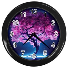 Beautiful Tree Flowers Wall Clock (black) by 1212