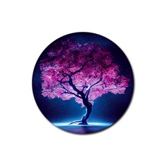 Beautiful Tree Flowers Rubber Coaster (round) by 1212