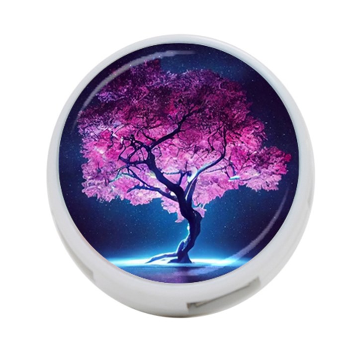 Beautiful tree flowers 4-Port USB Hub (One Side)