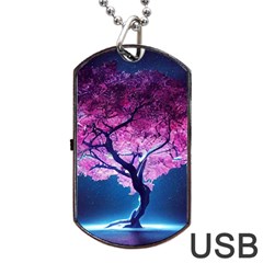 Beautiful Tree Flowers Dog Tag Usb Flash (two Sides) by 1212