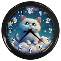 Cat On The Sky Wall Clock (black) by 1212