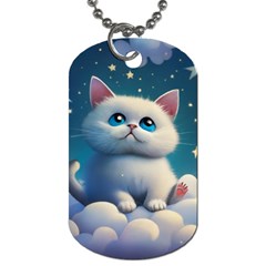 Cat On The Sky Dog Tag (one Side) by 1212