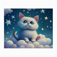 Cat On The Sky Small Glasses Cloth (2 Sides) by 1212