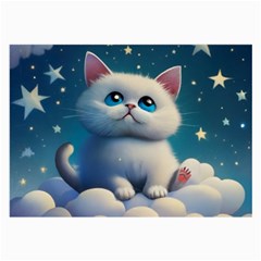 Cat On The Sky Large Glasses Cloth (2 Sides) by 1212