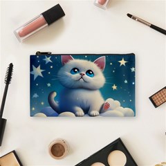 Cat On The Sky Cosmetic Bag (small) by 1212